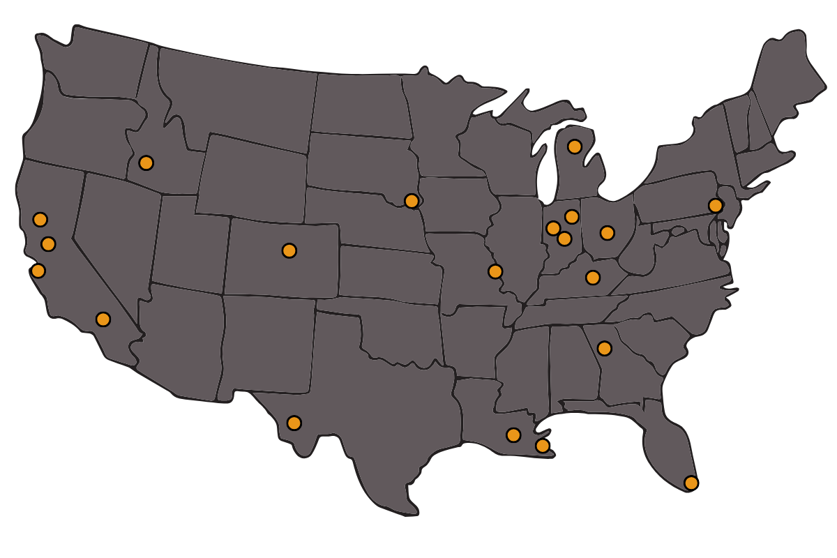 map of prompli customers in United States